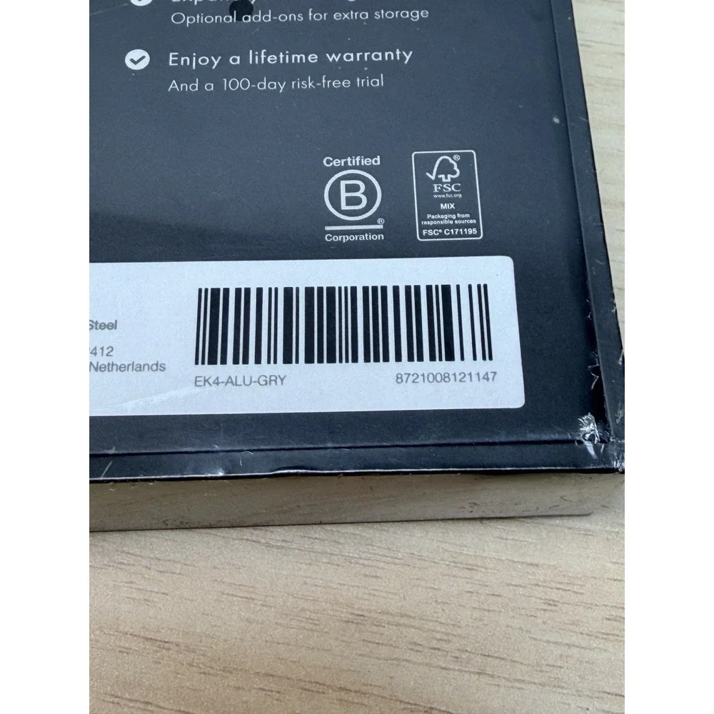 EKSTER EK4-ALU-GRY CARDHOLDER 2-GREY STEEL RFID BLOCKING Sealed